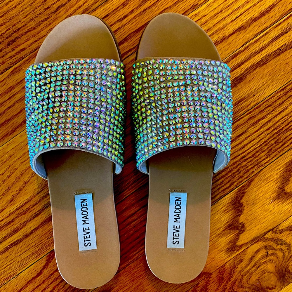 Steve Madden ‘Klora’ Rhinestone Slides, size 8.5